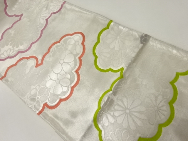 アンティーク　雲に花模様織出し袋帯（材料）